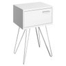 Mesa de Cabeceira 881 Branco - 1 Gaveta com Pés Cromados - Carraro - 1