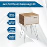 Mesa de Cabeceira 881 Branco - 1 Gaveta com Pés Cromados - Carraro - 2