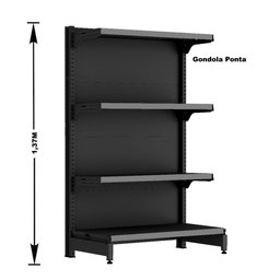 Gondola Centro 137 Fit Ate 5 Metros 1 Ponta Preto 44b Pe Cinza - 4
