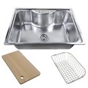 Ver imagem 1 de Cuba Inox Gourmet Fabrinox 65cm polida, tabua e cesto