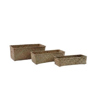 Kit 3 cestos organizadores multiuso decorativo seagrass - Oikos