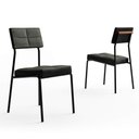 Ver imagem 7 de Conjunto Mesa de Jantar 90cm + 4 Cadeiras Estofadas Linho Np