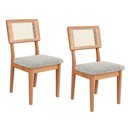 Ver imagem 2 de Kit 2 Cadeiras com Assento Estofado Encosto em Tela 100% MDF Freijó/Cinza Escuro Dalla Costa