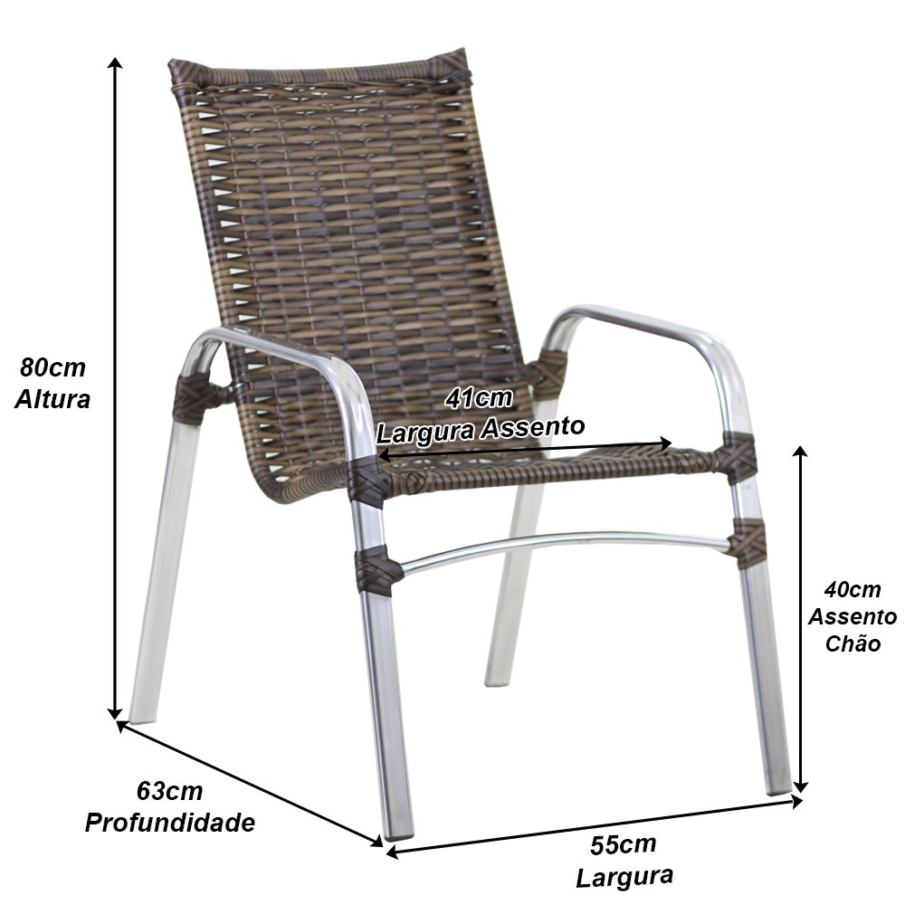 Jogo Cadeiras e Mesa Emily e 2 Espreguiçadeiras Regulável Trama Original - 2
