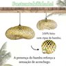 4 Pendente Bamboo de Fibra Natural Artesanal Palha Nat30 - 4