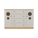 Ver imagem 7 de Cômoda Infantil 125cm 2 Portas com Vidro e 4 Gavetas Pirulito Multimóveis Mp4470 Madeirado-off