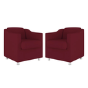 Ver imagem 1 de Kit 2 Poltronas Bia Decorativa Reforçada Recepção Clinica Salão Sala de Estar Suede:marsala