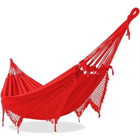 Rede de Dormir Descanso Casual Pernambucana Vermelha
