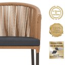 Ver imagem 3 de 3 Cadeiras de Jantar Área Noronha em Alumínio com Pintura Marrom Corda Náutica E11 Trama Original