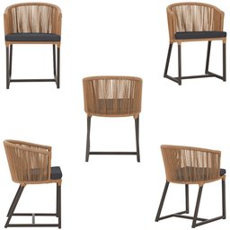 3 Cadeiras de Jantar Área Noronha em Alumínio com Pintura Marrom Corda Náutica E11 Trama Original - 5