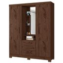 Ver imagem 1 de Guarda Roupa Casal com Espelho 3 Portas 3 Gavetas Capelinha 166 cm Jacaranda Zanz
