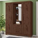 Ver imagem 2 de Guarda Roupa Casal com Espelho 3 Portas 3 Gavetas Capelinha 166 cm Jacaranda Zanz