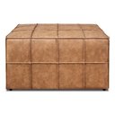Ver imagem 2 de Puff Itália Retangular com Costura Trançada Courino Marrom Caramelo Bz Home Decor