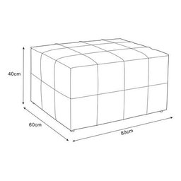Puff Itália Retangular com Costura Trançada Courino Marrom Bz Home Decor - 4