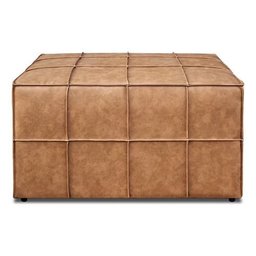 Puff Itália Retangular com Costura Trançada Courino Marrom Bz Home Decor - 2