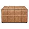 Puff Itália Retangular com Costura Trançada Courino Marrom Bz Home Decor - 2