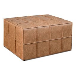 Puff Itália Retangular com Costura Trançada Courino Marrom Bz Home Decor - 3
