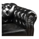 Ver imagem 2 de Conjunto Sofá Dom Pedro 2 e 3 Lugares Chesterfield Capitonê - Couríssimo Preto