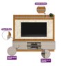 Estante Home 215cm para Tv Guararapes Linea Brasil - 8