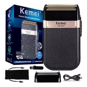 Barbeador Kemei Shaver Km-2024 + Tela Extra e Cabo Usb