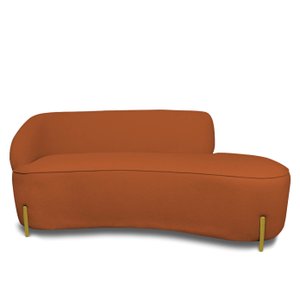 Sofá 2 Lugares Orgânico 140cm Pé Dourado Morgan Bouclê D03 - D'rossi