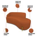 Ver imagem 2 de Sofá 2 Lugares Orgânico 140cm Pé Dourado Morgan Bouclê D03 - D'rossi