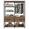 Guarda-roupa Closet Modulado 4 Gavetas 6 Prateleiras 140cm Valencia Madesa - 7