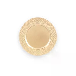 Sousplat C/borda Trabalhada Dourado Ouro 33cm