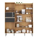 Ver imagem 2 de Kit Cozinha Compacta 160cm com 5 Portas 1 Gaveta Isabel Amêndoa / Preto - Ajl Móveis