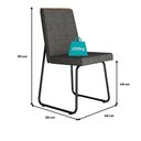 Ver imagem 3 de Conjunto 2 Cadeiras Lira Sala Jantar 93cm Estofado Linho Gra
