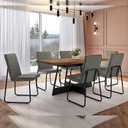 Ver imagem 4 de Conjunto 2 Cadeiras Lira Sala Jantar 93cm Estofado Linho Gra