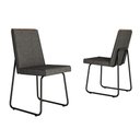 Ver imagem 2 de Conjunto 2 Cadeiras Lira Sala Jantar 93cm Estofado Linho Gra