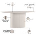 Ver imagem 2 de Mesa de Jantar 6 Lugares Retangular Tampo Vidro Verbena N01 Off White - Lyam Decor