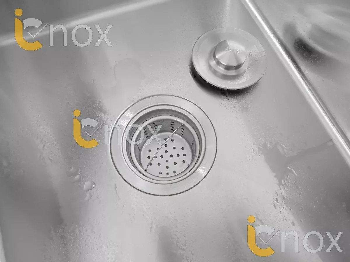 Cuba Dupla Inox Aruba 80x45 Cm Válvulas Escorredor Dispenser - 7
