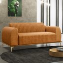 Ver imagem 2 de Sofá 2 Lugares para Sala de Estar Molino 150cm D02 Base Castanho Pés D'ouro Couríssimo Whisky B-90 -