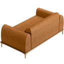 Ver imagem 7 de Sofá 2 Lugares para Sala de Estar Molino 150cm D02 Base Castanho Pés D'ouro Couríssimo Whisky B-90 -