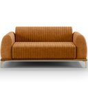 Ver imagem 3 de Sofá 2 Lugares para Sala de Estar Molino 150cm D02 Base Castanho Pés D'ouro Couríssimo Whisky B-90 -