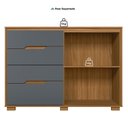 Ver imagem 4 de Cômoda para Quarto 4 Gavetas 2 Portas 147cm Texas Marrom/Freijó/Cinza