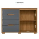 Ver imagem 5 de Cômoda para Quarto 4 Gavetas 2 Portas 147cm Texas Marrom/Freijó/Cinza