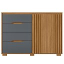 Ver imagem 7 de Cômoda para Quarto 4 Gavetas 2 Portas 147cm Texas Marrom/Freijó/Cinza