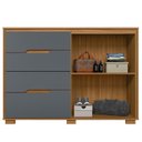 Ver imagem 6 de Cômoda para Quarto 4 Gavetas 2 Portas 147cm Texas Marrom/Freijó/Cinza