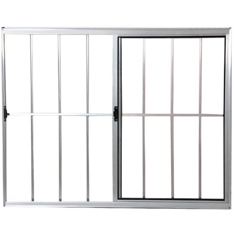 Janela Vitro 2 Folhas Alumínio Brilhante 1.00 x 1.50 Modular com Grade