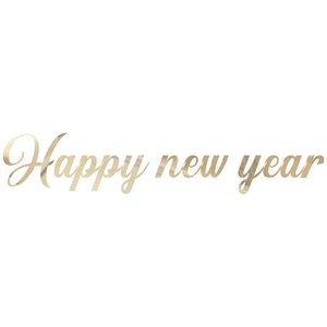 Palavra em Acrílico Espelhado Happy New Year - Letras 15cm Altura Dourado