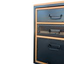 Ver imagem 7 de Gaveteiro Office Estilo Industrial com 3 Gavetas e 4 Rodízios - Ferro em Preto e Madeira Tom Castanh