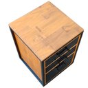 Ver imagem 6 de Gaveteiro Office Estilo Industrial com 3 Gavetas e 4 Rodízios - Ferro em Preto e Madeira Tom Castanh