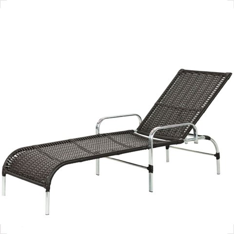 Espreguiçadeira Catar Alumínio Piscina Praia Jardim Varanda:preto