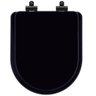 Tampa de Vaso Poliéster Com Amortecedor Nuova Preto para Bacia Deca com Ferragem Preta - 1