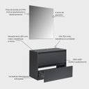 Ver imagem 6 de Gabinete para Banheiro com Espelheira 80cm MDF Grafite Dubai - On Móveis