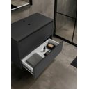 Ver imagem 5 de Gabinete para Banheiro com Espelheira 80cm MDF Grafite Dubai - On Móveis
