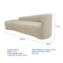 Ver imagem 3 de Recamier Curvo Orgânico 200cm 3 Lugares Lado Esquerdo para Sala de Estar em Linho Paris Bege